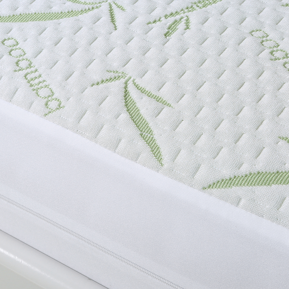 带拉链的竹床垫保护器 - 100％防水和臭虫大号的冷却床垫盖 - 超柔软的jacquard织物透气噪音无噪音床垫盖 - 拉链床垫Encasem