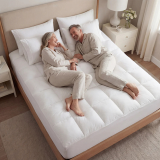 茉莉花金色床垫套大号，超厚床垫套，缓解背痛，冷却床垫保护垫，带 8-21 英寸深口袋，超填充羽绒替代填充物