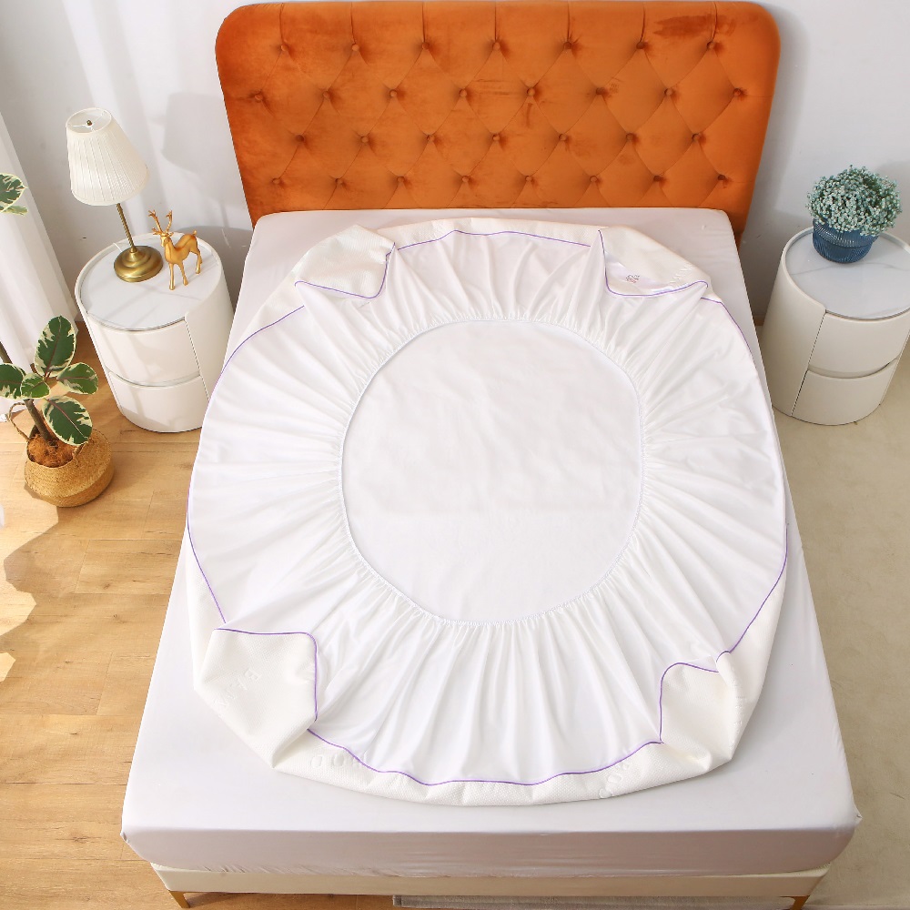 大号床垫保护套防水床垫垫可水洗竹粘胶床垫套透气无噪音床保护套 5 英寸 - 21 英寸弹性贴合深口袋-JRX-1410