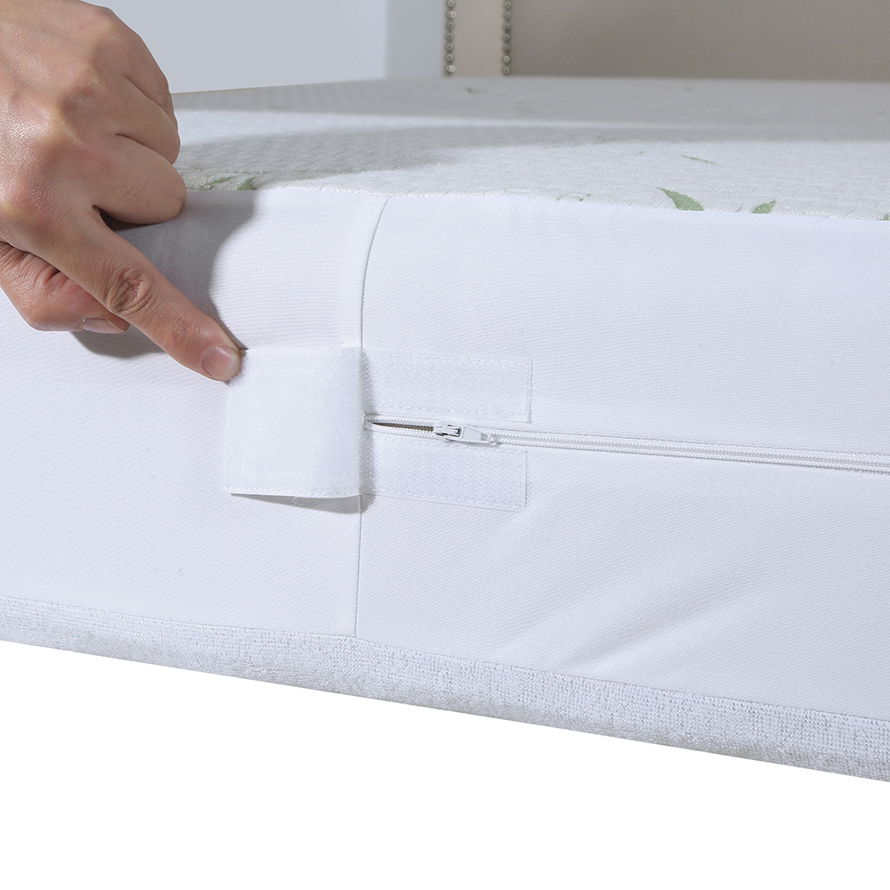 带拉链的竹床垫保护器 - 100％防水和臭虫大号的冷却床垫盖 - 超柔软的jacquard织物透气噪音无噪音床垫盖 - 拉链床垫Encasem