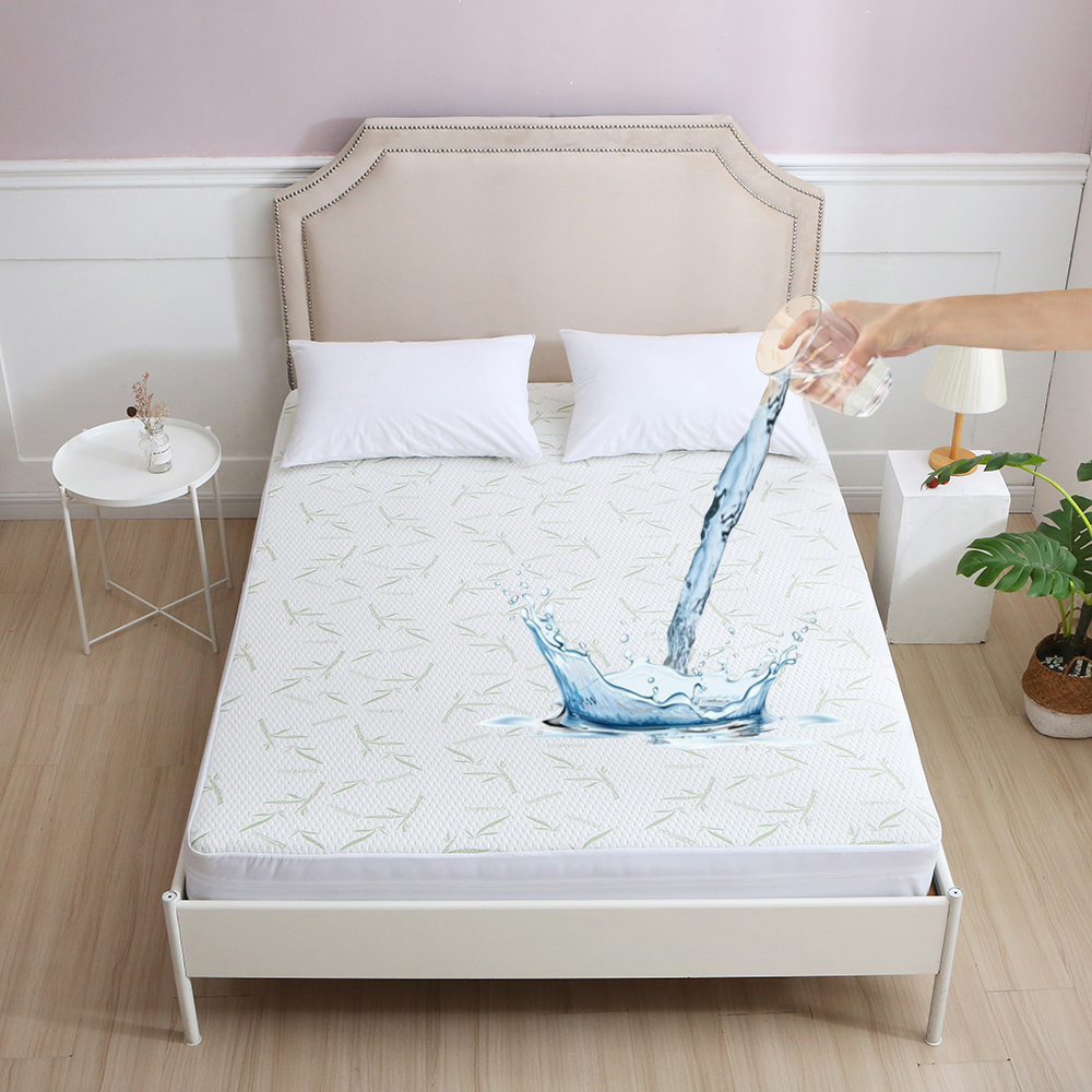 来自中国的床垫保护罩 Slumberfy 防水竹床垫套 - 高级皮肤安全，带 360° EZ 拉链，经过实验室测试的臭虫，拉链套大号尺寸（60x80 英寸）
