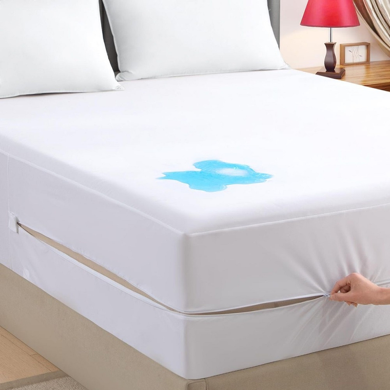 女王（13-16英寸深）床垫包装 - 100％防水，防臭虫，低过敏性 - 高级拉链六面盖JRX-2001
