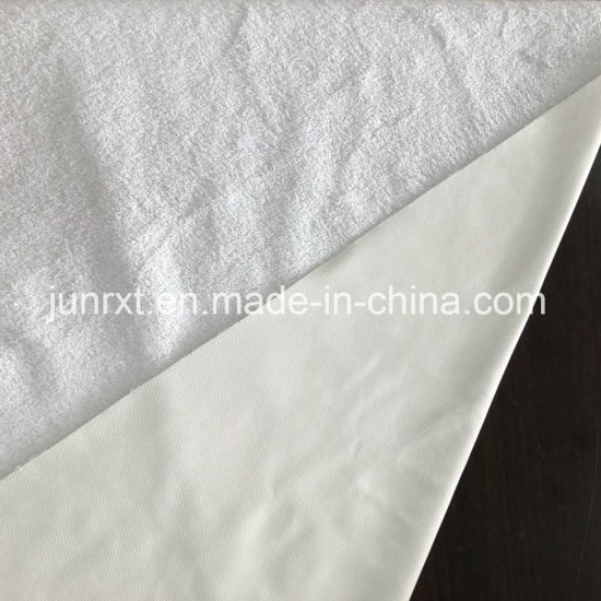 Oeko 工厂批发用于床垫保护罩的优质防水面料，用于床垫罩的 PU /TPU 面料，100% 棉毛圈