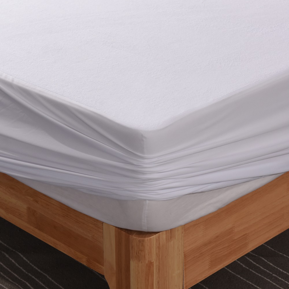 白色舒适无过敏原防水床垫保护套